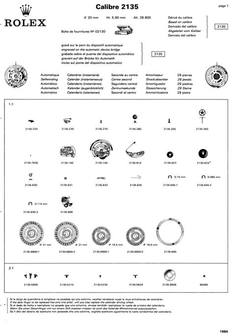 rolex 2135 parts list.